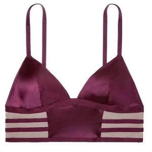Victorias Secret Supersoft Satiny Padded mesh Strappy long bralette bra Large